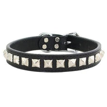 Load image into Gallery viewer, Pyramid Studs on Leather Dog Collar
