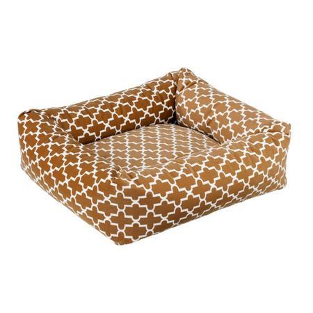 Brown Lattice Print Dutchie Dog Bed