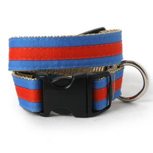 Blue and Orange Stripe Dog Collar