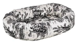 Onyx Toile Donut Dog Bed