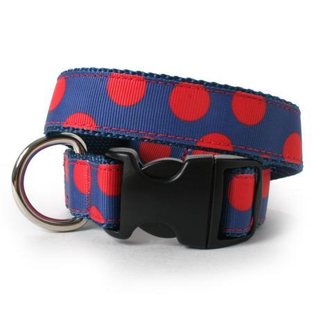 Two Tone Dots On Blue Dog Collar