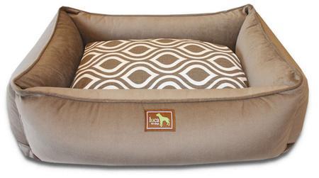 Coco Suede with Flicker Brown Print Dog Bed