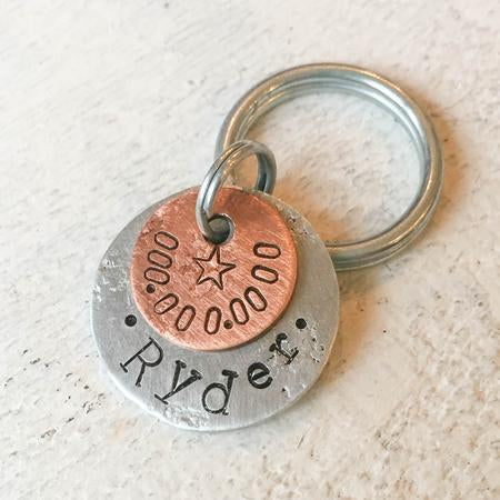 Two Stack Round Copper on Aluminum Engravable Pet Tag