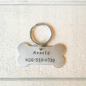 Aluminum Bone Shape Engravable Pet Tag