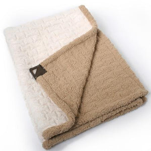 Embossed Bones Sherpa Dog Blanket