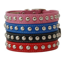 Load image into Gallery viewer, Silver Studded Leather Dog Collar
