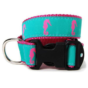 Pink Seahorses Dog Collar