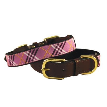 Lavender Lattice Mixed Nylon and Leather Dog Collar