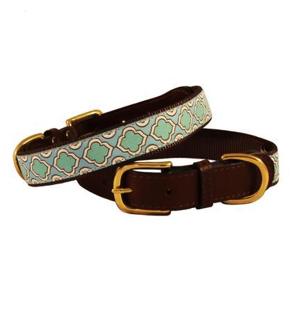 Seaglass Mixed Nylon and Leather Dog Collar