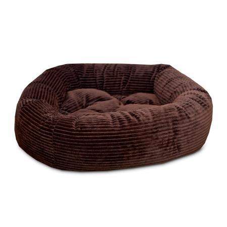 Chocolate Corduroy Nest Dog Bed