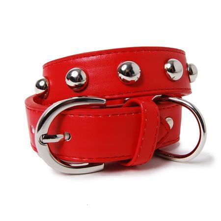 Studded Faux Leather Dog Collar