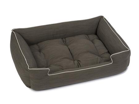 Windsor Charcoal Textured Linen Sleeper Dog Bed