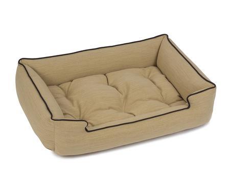 Windsor Gold Textured Linen Sleeper Dog Bed