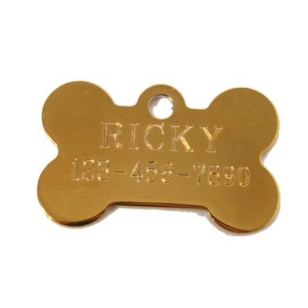 Small Gold Bone Engravable Pet Tag