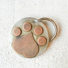Load image into Gallery viewer, Pawprint Copper and Silver Engravable Pet Tag
