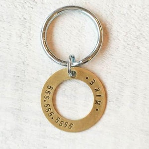 Open Circle Brass Engravable Pet Tag