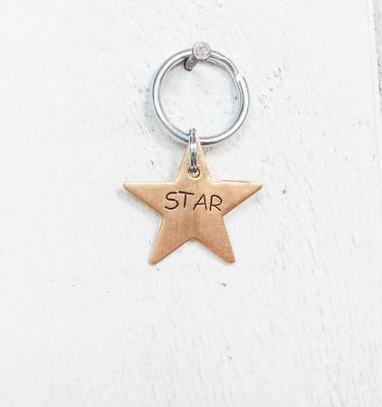 Star Shaped Brass Engravable Pet Tag