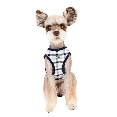 Blue Check Dog Harness