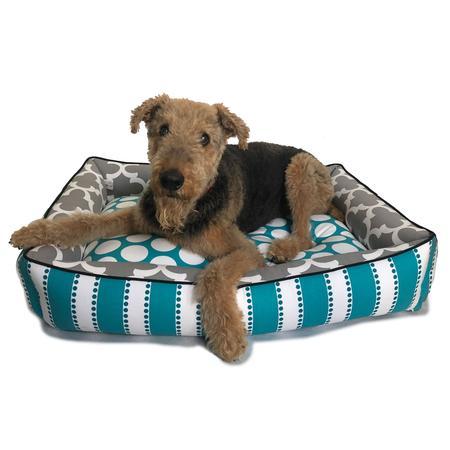 Blue Gray Hues Reversible Snuggler Dog Bed