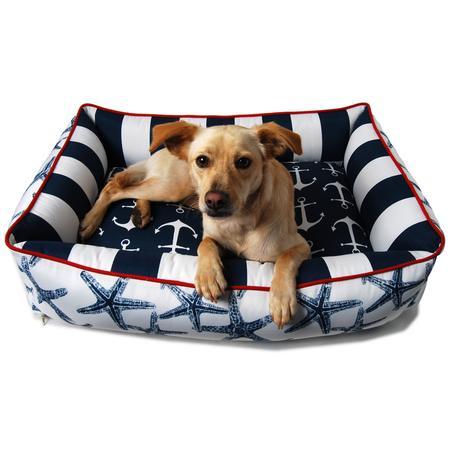 Nautical Reversible Snuggler Dog Bed