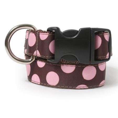 Two Tone Dots Brown Dog Collar
