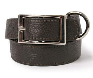 Solid Color Leather Dog Collar