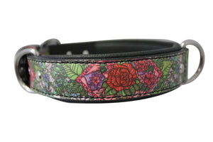 Garden of Eden Inked Leather Dog Collar
