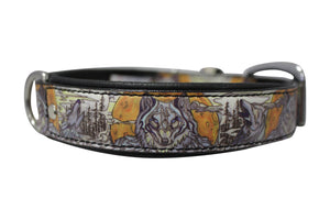 Wolf Den Inked Leather Dog Collar