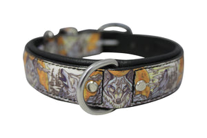 Wolf Den Inked Leather Dog Collar