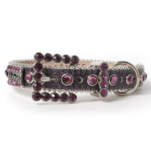 Load image into Gallery viewer, Purple Leather Crystal Dog Collar
