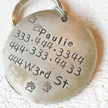 Load image into Gallery viewer, Pawprint Copper and Silver Engravable Pet Tag
