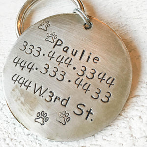 Pawprint Copper and Silver Engravable Pet Tag